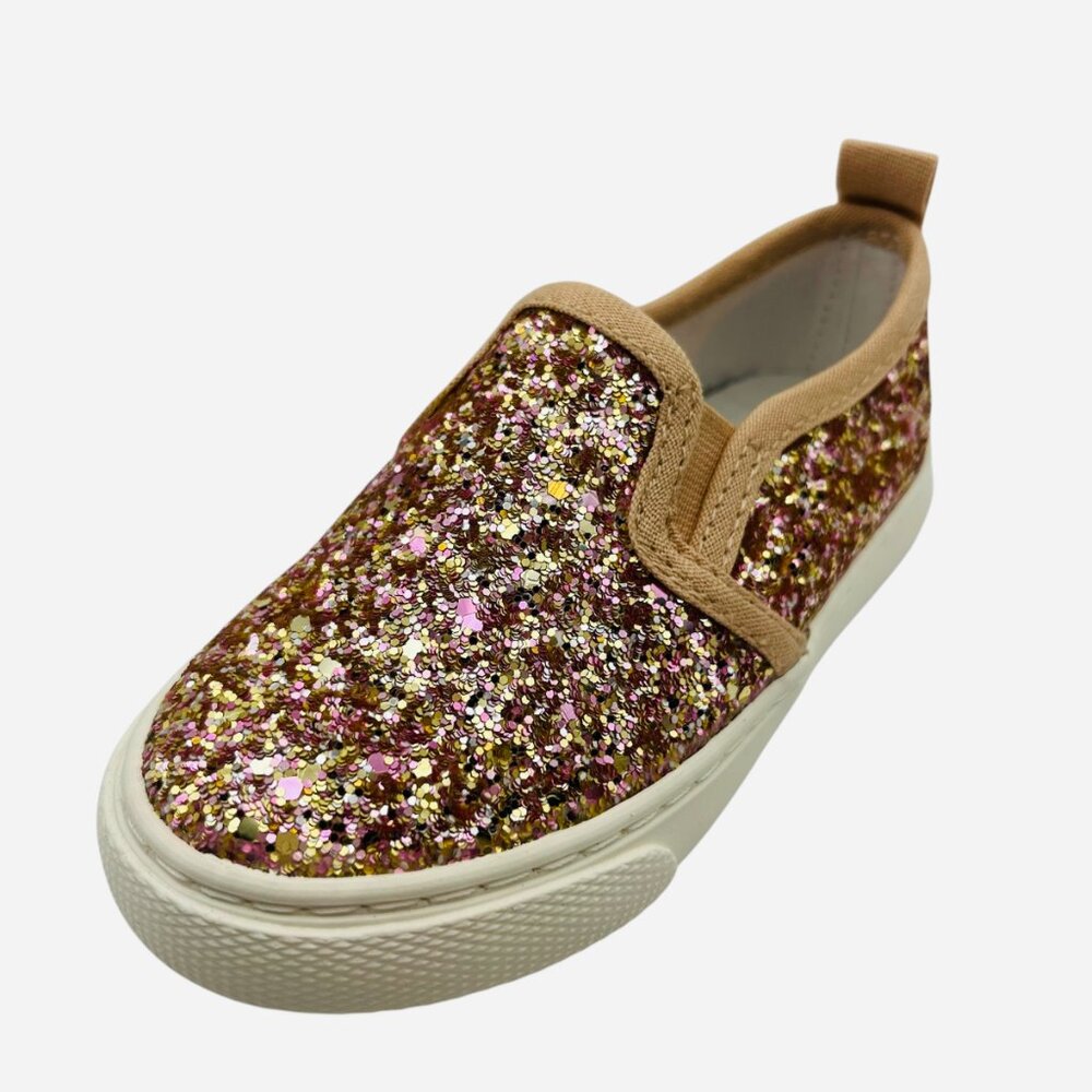 Toddler Girls' Madigan Rose Gold Glitter Sneakers Slip On Size 6 Cat & Jack New - Picture 1 of 5